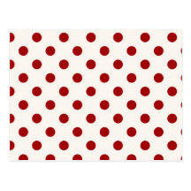 red polka dots postcard