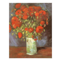 Red Poppies Vincent van Gogh Vintage Impressionism Personalised Announcement