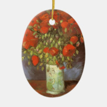 Red Poppies Vincent van Gogh Vintage Impressionism Christmas Tree Ornaments