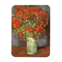 Red Poppies Vincent van Gogh Vintage Impressionism Vinyl Magnet