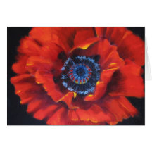 Red Poppy Blank Art Card