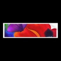 Red Poppy Butterfly Painting Art - Multi bumper stickers
