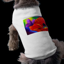 Red Poppy Butterfly Painting Art - Multi pet clothing