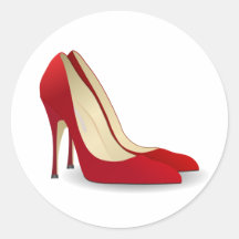 Red Pumps Round Sticker