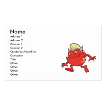 red punk devil mohawk monster business card templates