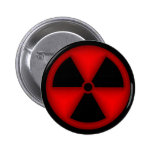 Red Radiation Symbol Button