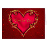 Red Red Heart Save the Date Announcement Greeting Card
