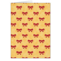 Red Ribbon Bow Pattern on Golden Yellow. Cards