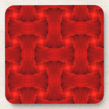 Red Ribbon Petals Weave Beverage Coasters