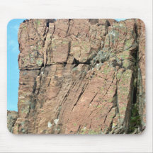 Red Rock Cliff  Against Blue Sky with Partial Clou Mousepads