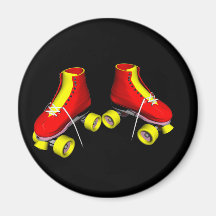 Red Roller Skates Fridge Magnet