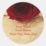 Red Rose Address Sticker