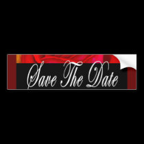 Red Rose Art Save The Date - Multi bumper stickers