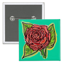 Red rose button