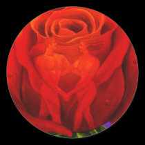 Red Rose Flower Painting Art - Multi stickers