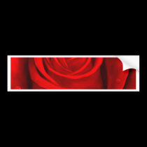 Red Rose Flower Painting - Multi bumper stickers