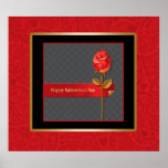 Red Rose & Hearts Valentine's Day Posters