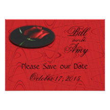 Red Rose Medallion Invitation-customise