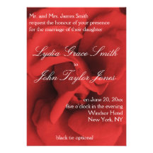 Red Rose Petals Elegant Wedding Invitations