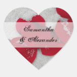 Red Rose Petals in Snow, Winter Wedding Sticker