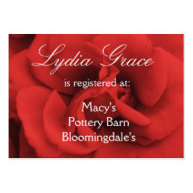 Red Rose Petals Wedding Registry Cards Business Cards