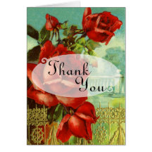 Red Rose Wedding Thank You Cards