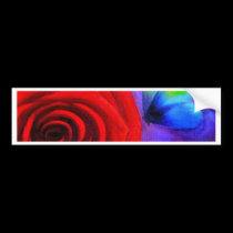 Red Rose With Butterfly Painting Art - Multi bumper stickers