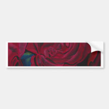 Red roses, acrylic painting bumper sticker
