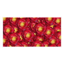 Red roses custom photo card