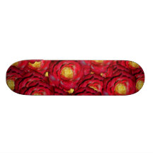 Red roses custom skateboard