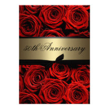 Red Roses | Golden Anniversary Personalised Announcements