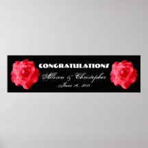 Red Roses Wedding or Engagement Banner Poster