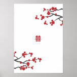 Red Sakuras & Double Happiness 2 Wedding Poster