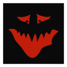 Red Scary Face. Monster. Custom Invites