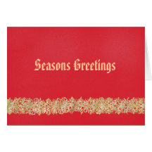 Red Seasons Greetings Greeting Card