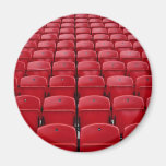 Red seats at football stadium fridge magnets