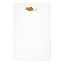 Red Self Colour Pet Mouse. Customised Stationery