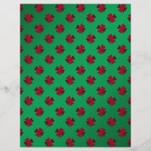 Red shamrocks on green background custom flyer
