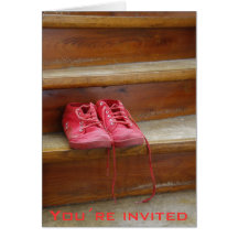 Red shoes invitation cards