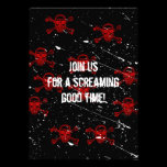 Red Skulls Goth Halloween Invitation invitations