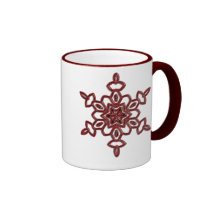 RED SNOWFLAKE COFFEE MUGS