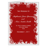 Red Snowflakes Wedding Program Cards