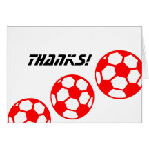 Red Soccer Balls-Thanks! Card