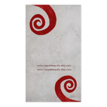 Red spiral distressed handmade business card