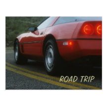 Red sport car - Corvetta Postcards