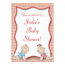 Red Spotty Baby Shower Invitation