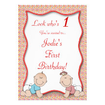 Red Spotty Kids Birthday Party Invitation