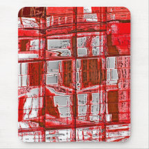 Red Squares, Reflections in Windows Mousepads