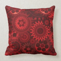 Red Steampunk Pillow