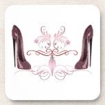 Red Stiletto Shoe's Art Beverage Coaster